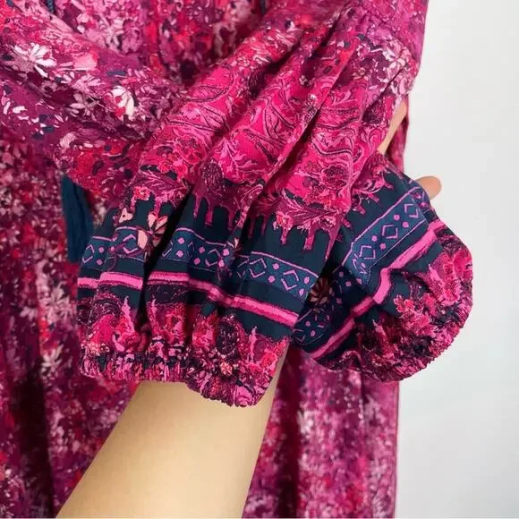 Frye & Co. Pink Peasant Western Maxi dress size XXL - Picture 5 of 11